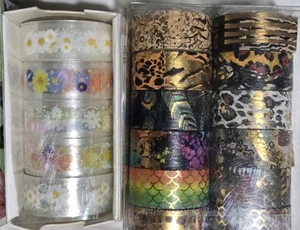 **NEW** 17 Rolls Animal Print & Floral Washi Tape, Retro Decorative Craft Tape - Picture 1 of 1