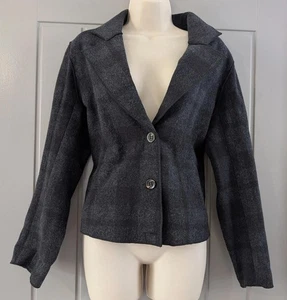 Bnwt ladies Size 12 Lee Cooper Wool Blend Checked Plaid Jacket, cropped - Picture 1 of 3