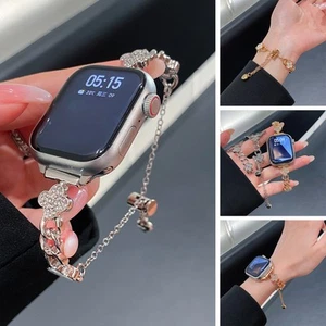 For Apple Watch Series 10 9 8 7 6 5 4 Ultra Bling Diamond Clover Band Lucky Cute - Picture 1 of 16