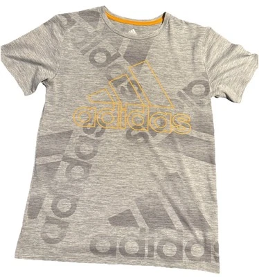 Adidas Aeroready Athletic logo Gray Tee Shirt Boys, Size Large  14-16  - Image 1 of 4