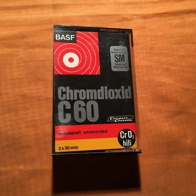 BASF Chromdioxid SM C 60 Cassette,IEC II/High Position,sehr guter Zustand,1971 - Image 1 of 4