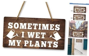 Garden Sign Hanging Plaque Decor 10x5 Inch Garden Door Sign Farmhouse Wall - Picture 1 of 7