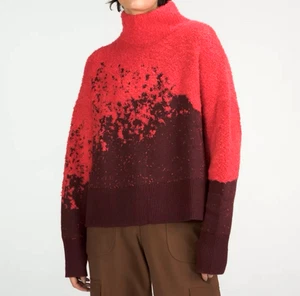 Lululemon Ombre Strick Struktur Rollkragen Pullover Damen 6 Wollmischung Rot - Bild 1 von 10