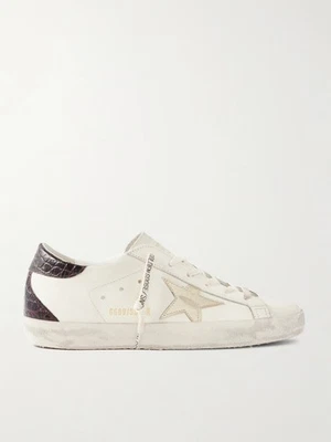 Golden Goose Superstar Sneaker White Leather/Croc/Metallic Star Sz 39 New In Box - Image 1 of 4