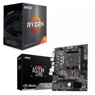 AMD Ryzen 5 5600 (T) + MSI A520M-A PRO AM4 microATX Motherboard BUNDLE - Image 1 of 4