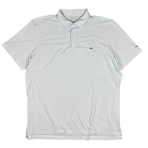 Camisa Polo Vineyard Vines Para Hombres 2XL Blanca Azul Rayas OTG Performance Sankaty - Imagen 1 de 8