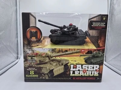 Laser League Rc Artillery Vehicle Tank With 8-way Remote Control  & Sealed Black - Image 1 of 4