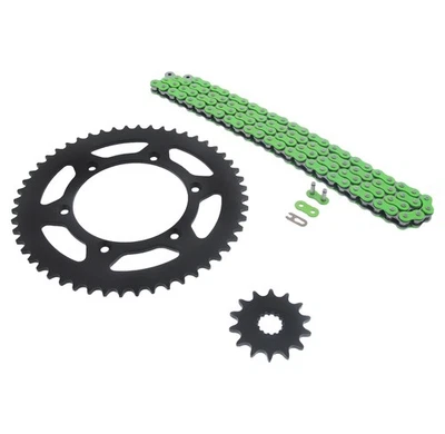 Cadena y piñón verde Yamaha 2001-2002 WR426F, 2000-02 YZ426F negro 14/52 116L Foto 1 de 4