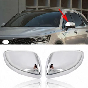 For Kia Sorento 2021-2023 Chrome Side Exterior Rearview Mirror Caps Cover trim - Foto 1 di 7