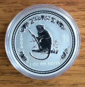 2004 1 oz Monkey Lunar 1 Silver BU - Picture 1 of 2
