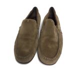 Clarks Suede Loafer Shoes Tan Mens 9.5 #82676 Slip On Casual Comfort