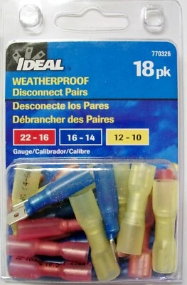 Weatherproof Heat Shrink Disconnect Pairs Multipack Ideal 770326, 18pk, Lot of 1 - Image 1 of 2