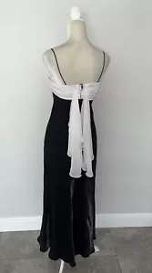 Maxi abito Betsy Adam vintage anni 90 nero raso chiffon tg 4 abito formale nero fata - Foto 1 di 22