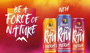 Rubicon rohe Himbeere & Heidelbeere, Kirsche & Granatapfel, O & Mango Energy Drink - Bild 1 von 10