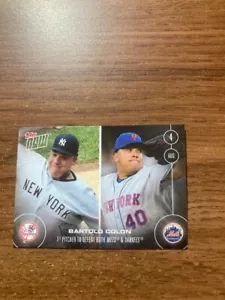 2016 TOPPS NOW #315 BARTOLO COLON - 1ST PITCHER TO DEFEAT METS YANKEES - Picture 1 of 1