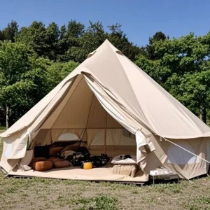Outdoor Glamping 4M Oxford Bell Tent Lightweight 4M Yurt Tent of 4-6 Persons - Picture 1 of 7