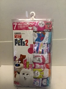 7 Pair of Girls Panties~The Secret Life of Pets2~Size 4  100% Cotton~NEW - Picture 1 of 2