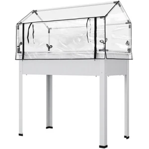 White Mini Greenhouse with Raised Garden Bed Outdoor Planting System - Picture 1 of 9
