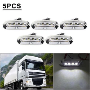 5pcs 4 LED Side Clearance Marker Light For Car Truck Trailer Pickup 12-24V White - Picture 1 of 7