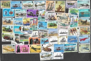 JERSEY TRANSPORT 50 ALL DIFFERENT STAMPS COLLECTION MAINLY USED 27/1/24 - Picture 1 of 1