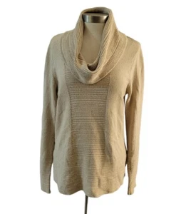 Calvin Klein Cowl Neck Sweater Beige Tan Womans Size Medium - Picture 1 of 7
