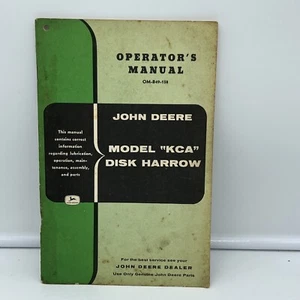 John Deere Model KCA Tractor Disk Harrow Operator's Manual OM-B49-158 - Picture 1 of 2