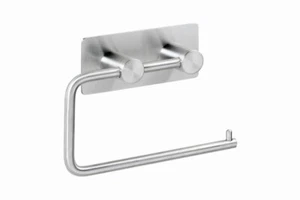 BEASY Soporte de papel higiénico cepillado 42x145x100 mm para baño y aseo >> para pegar - Imagen 1 de 5