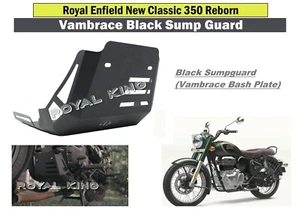 Black "Vambrace Sump guard" Fit for Royal Enfield New Classic 350 - Picture 1 of 12