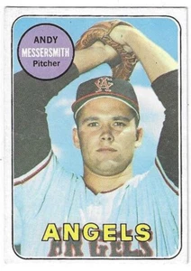 1969 TOPPS ANDY MESSERSMITH RC #296 CALIFORNIA ANGELS LOW GRADE WRINKLE - Picture 1 of 2