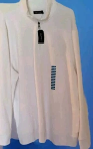 Nautica Mens 2X Large Pullover Sweatshirt WHITE L S1/4 Zip Neck  NICE GIFT - Picture 1 of 6