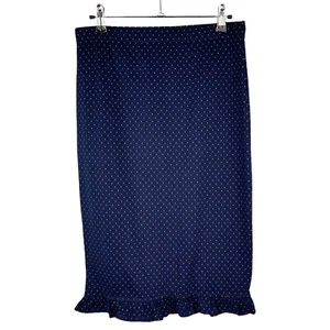 Max Studio Navy Blue Polka Dot Knee Length Straight Skirt Women's Sz S - Picture 1 of 3