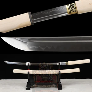 Clay Temperped T10 Steel Shirasaya Japanese Samurai Sword Katana Razor Sharp - Picture 1 of 13