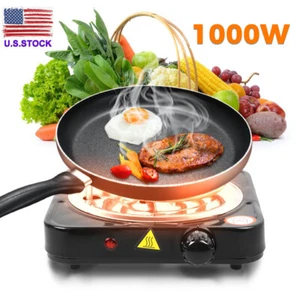Single Burner Hot Plates 1000W Electric Countertop Stove for Cooking Portable US - Picture 1 of 15