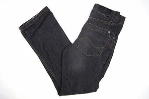 Boys Lee Jeans 12 Slim Straight Leg Black faded W25 L26 Adjustable Waist - Picture 1 of 7
