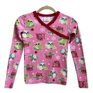 Hanna Andersson Tee Size 12 Sleepwear Christmas Holiday Owl Winter Retro EUC - Picture 1 of 5