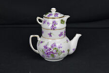 Hammersley Victorian Violets Stacking Set Pot , Creamer, Sugar (3JL10943)