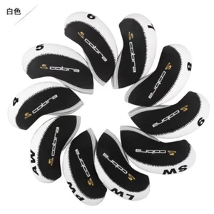 10PCS Golf Iron Headcovers for Cobra Club Head Covers Caps 4-LW Black/White
