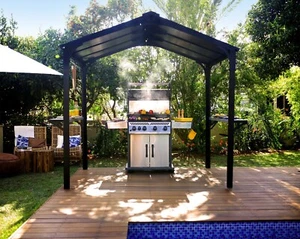 CANOPIA | Austin 1.8 x 2.4 DIY BBQ Aluminum Gazebo Kit Black - Picture 1 of 11