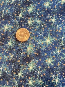 Galaxy Stars Cotton Fabric BTY  Blue Green - Picture 1 of 3