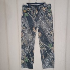 Diamond Cut Jeans Mens 36x32 Brown Camo Mossy Oak Break Up Hunting Rugged Tough