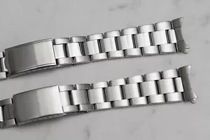 Oyster watch band With Curved End Links Polished or Brushed center 18mm or 20mm - Picture 1 of 8