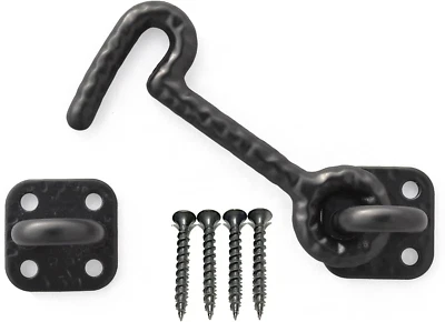 Puerta corredera de granero de hierro fundido gancho pestillo cerradura textura vintage decoración rústica rural Foto 1 de 4