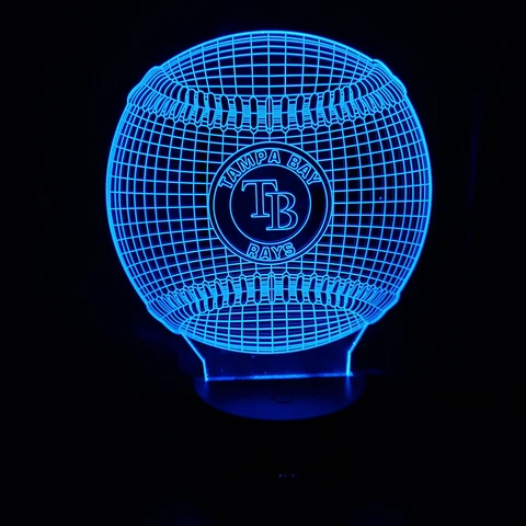 Tampa Bay Rays 3D Baseball Illusion Light Cover