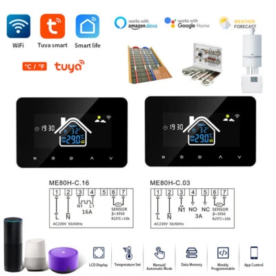 RF WiFi Drahtlos Programmierbare Thermostate Gas Kessel Zimmer Fußbodenheizung - Bild 1 von 4