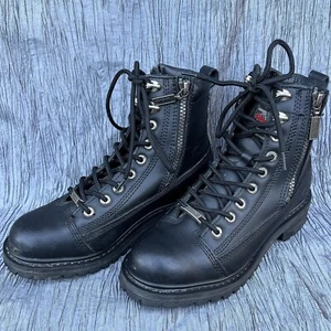 Milwaukee Motorcycle Clothing Co women's Accelerator motorcycle boots US Sz 6.5C - Picture 1 of 9