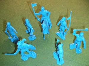 "Marx Toys MXR-MKBLUE ""Caballeros medievales (21 piezas - azul)" 54 mm soldados de juguete de plástico - Imagen 1 de 1