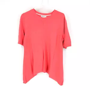 Isaac Mizrahi Live! Suéter Pullover Cuello Redondo Dobladillo Cascada Rosa Coral Grande - Imagen 1 de 7