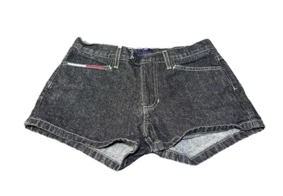 Vintage Y2K 2000 Tommy Hilfiger Jeans Women’s Size 5 Black Jean Short Shorts - Image 1 of 4