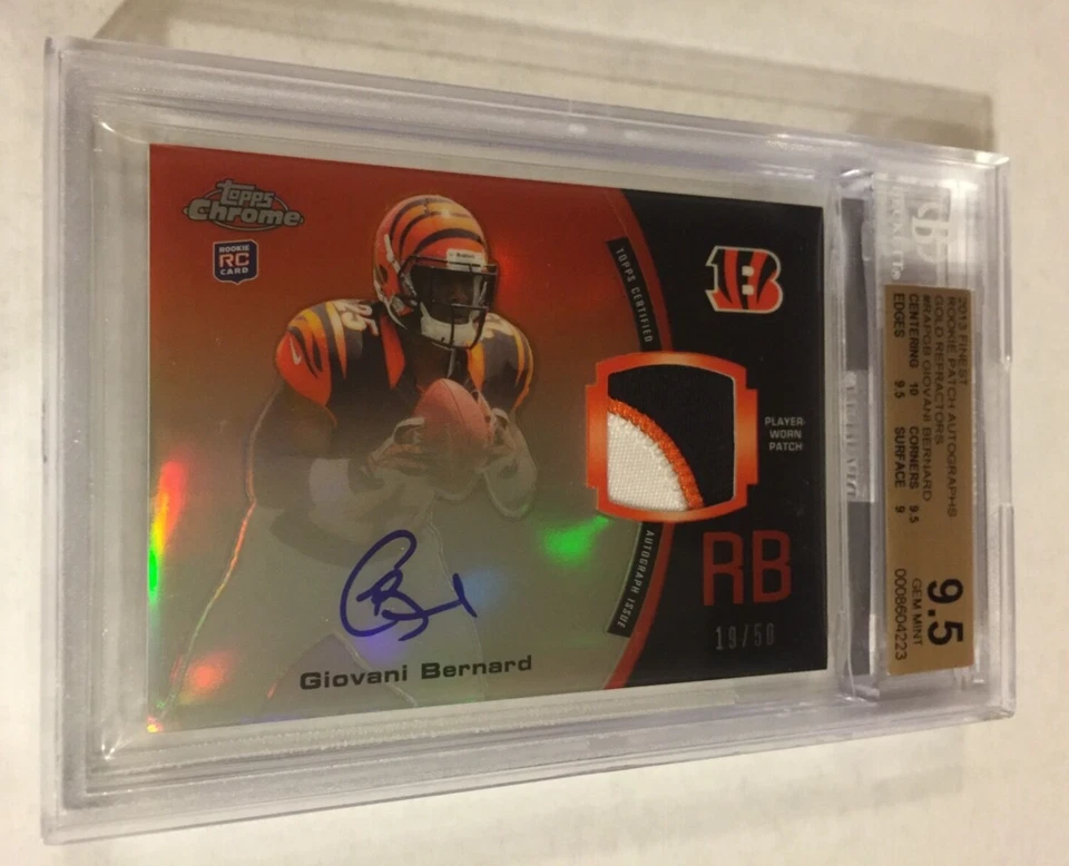 2013 TOPPS CHROME REFRACTOR 3 CLR JSY GIOVANI BERNARD AUTO RC /50 BGS 9.5 GEM - Image 1 of 1