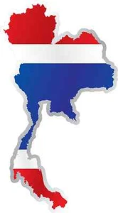 Thailand Country Flag Map Car Bumper Window Mirror Sticker Decal 3"X6" - Picture 1 of 1